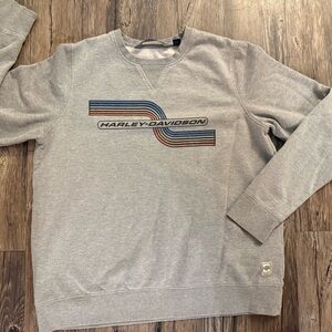 Harley-Davidson Men's Gray Crewneck with Stripes